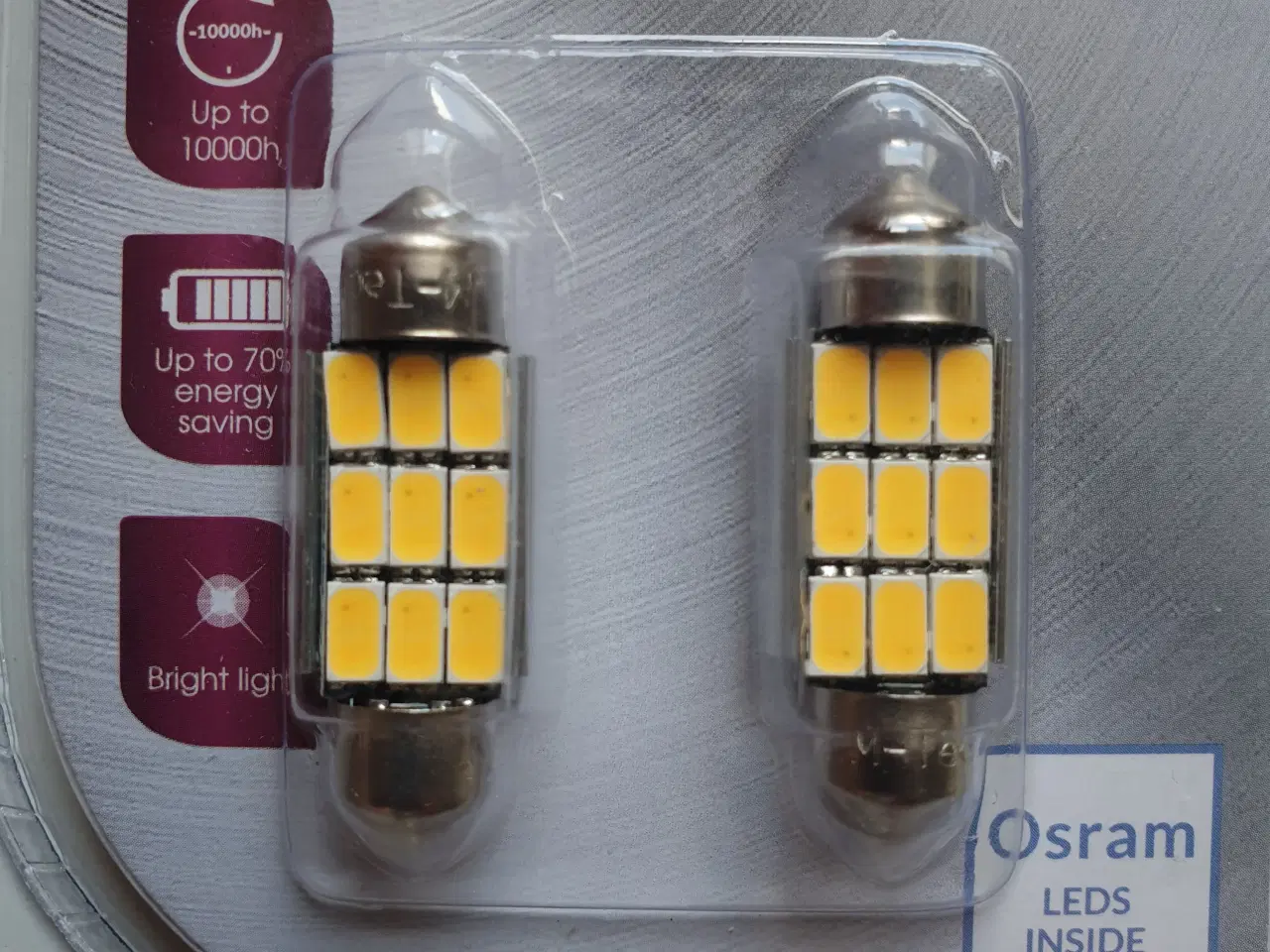 Billede 5 - LED Pærer 2 x 9 SMD 5630 CANBUS LED C5W C10W SV8.5