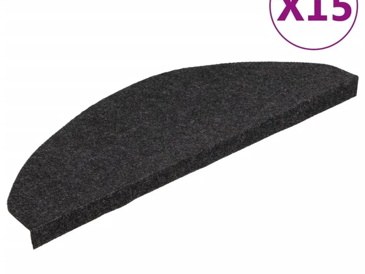 Billede 2 - Selvklæbende trappemåtter 15 stk. 65x22,5x3,5 cm sort