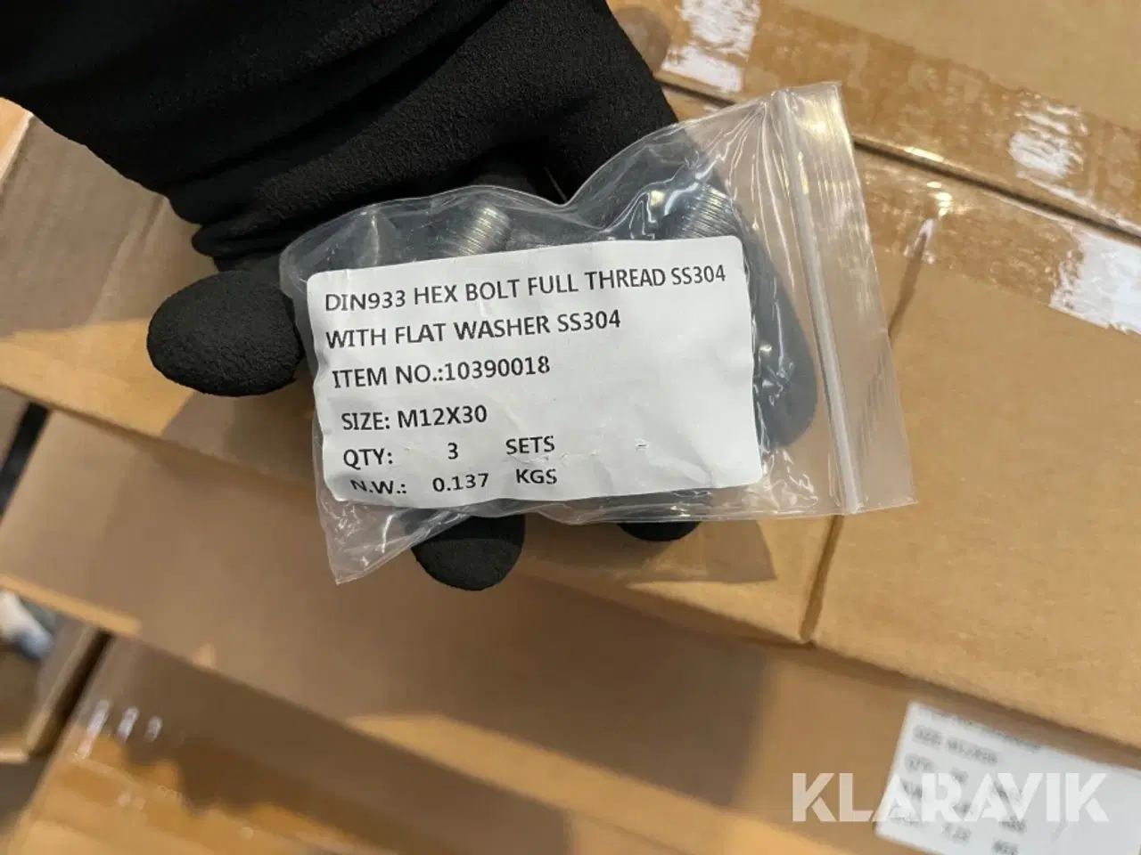 Billede 6 - Sætskruer m/løs skive - A2 M12x30mm - 1 palle