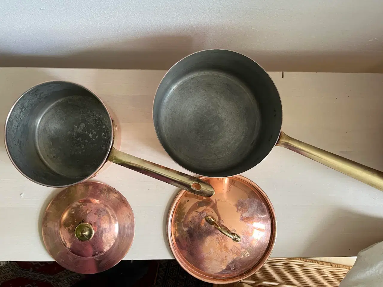 Billede 2 - 2 kobber kasseroller med låg, Made in France
