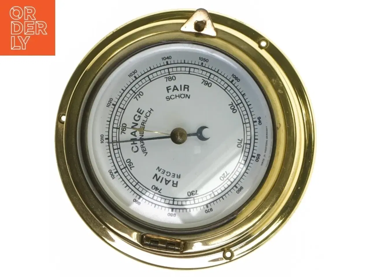 Billede 1 - Messingbarometer (str. Ø 15x8 cm)
