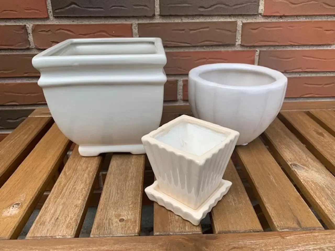 Billede 1 - Urtepotteskjulere råhvide - rabat ved samlet køb