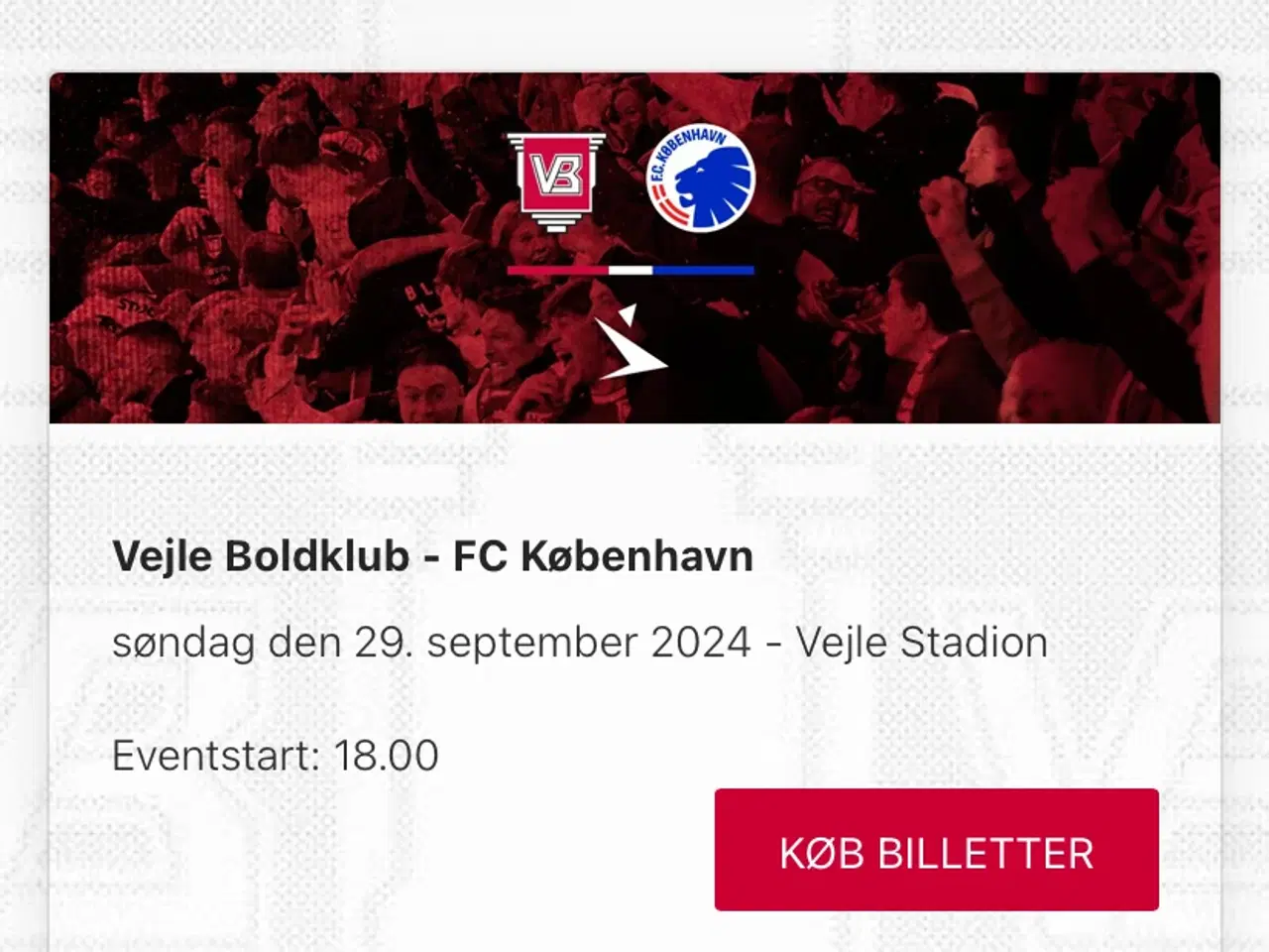 Billede 1 - Vejle BK - FC København billetter