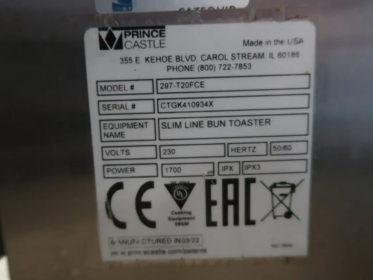 Billede 4 - Vertikal toaster PRINCE CASTLE