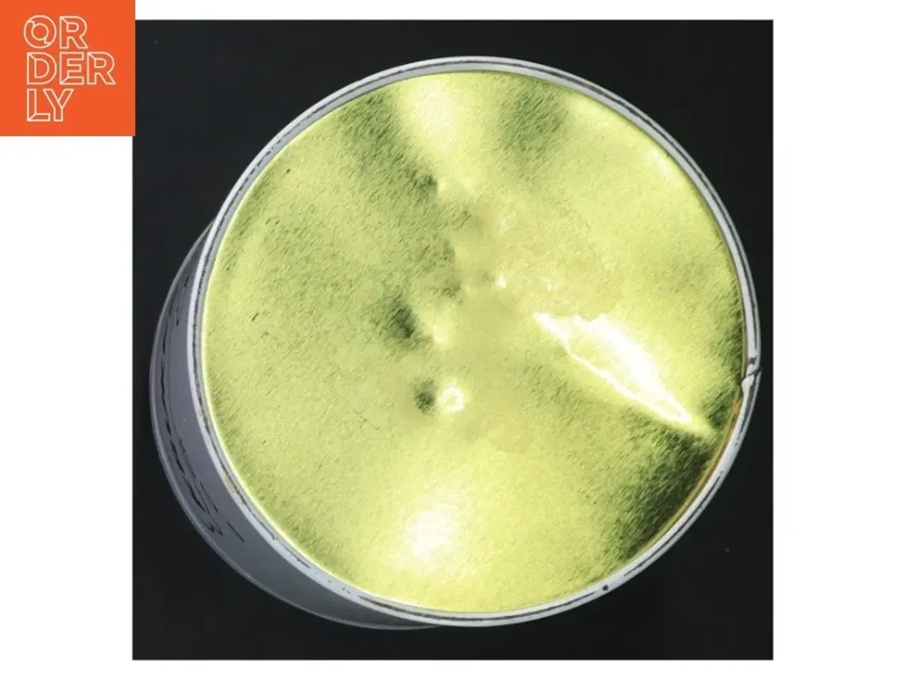 Billede 3 - Hvid metal dåse med tekst (str. Ø 11 cm længde 15 cm) fra Irma