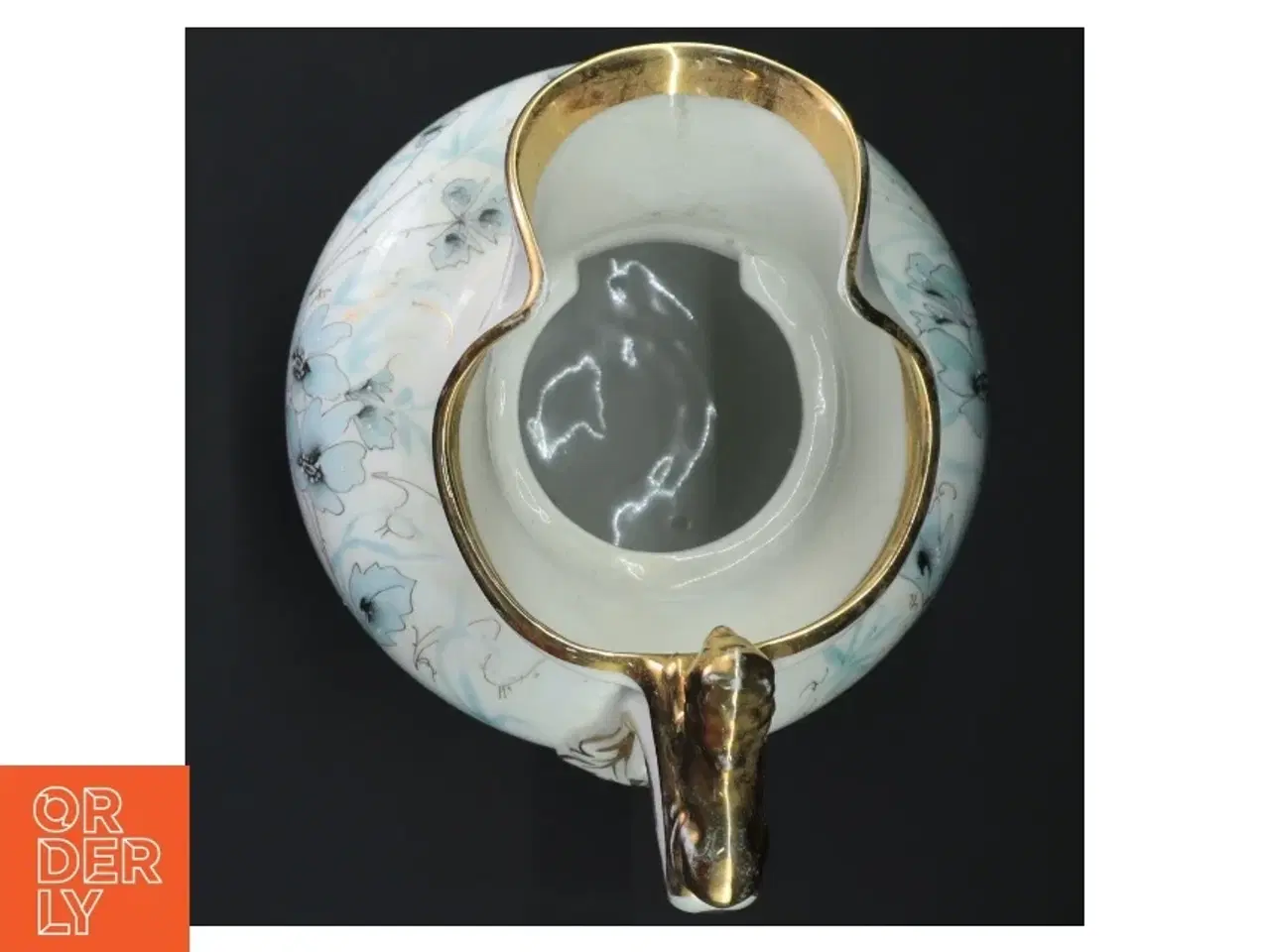 Billede 3 - Porcelænskande med gulddekoration (str. H. 26 cm)