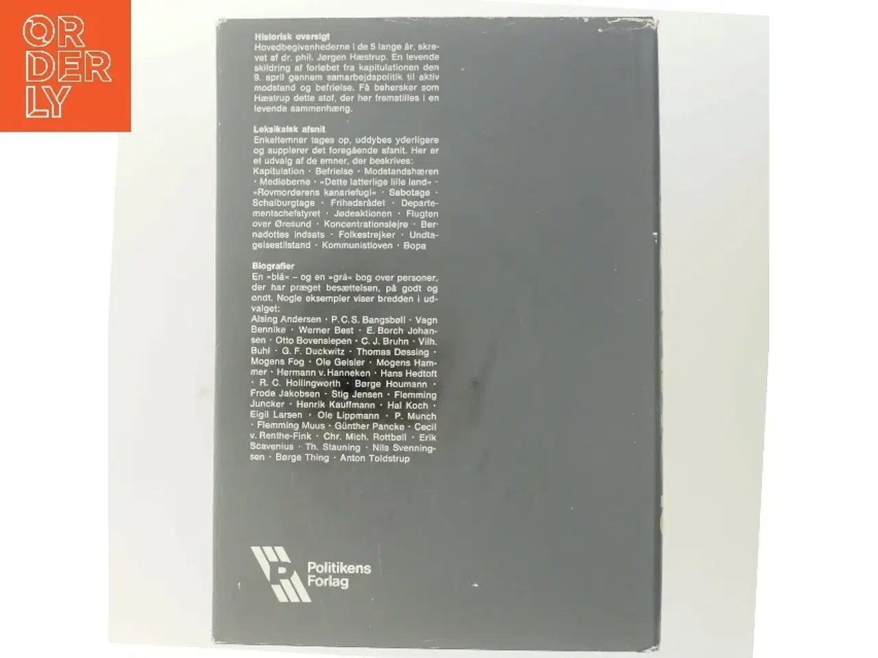 Billede 3 - Besættelsen 1940-45 bog fra Politikens Forlag