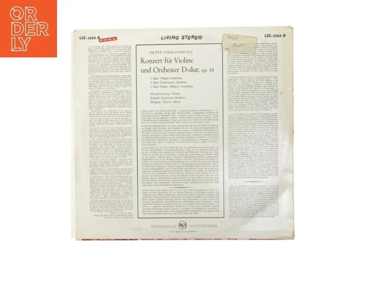 Billede 3 - Tchaikovsky Violin Concerto LP fra RCA