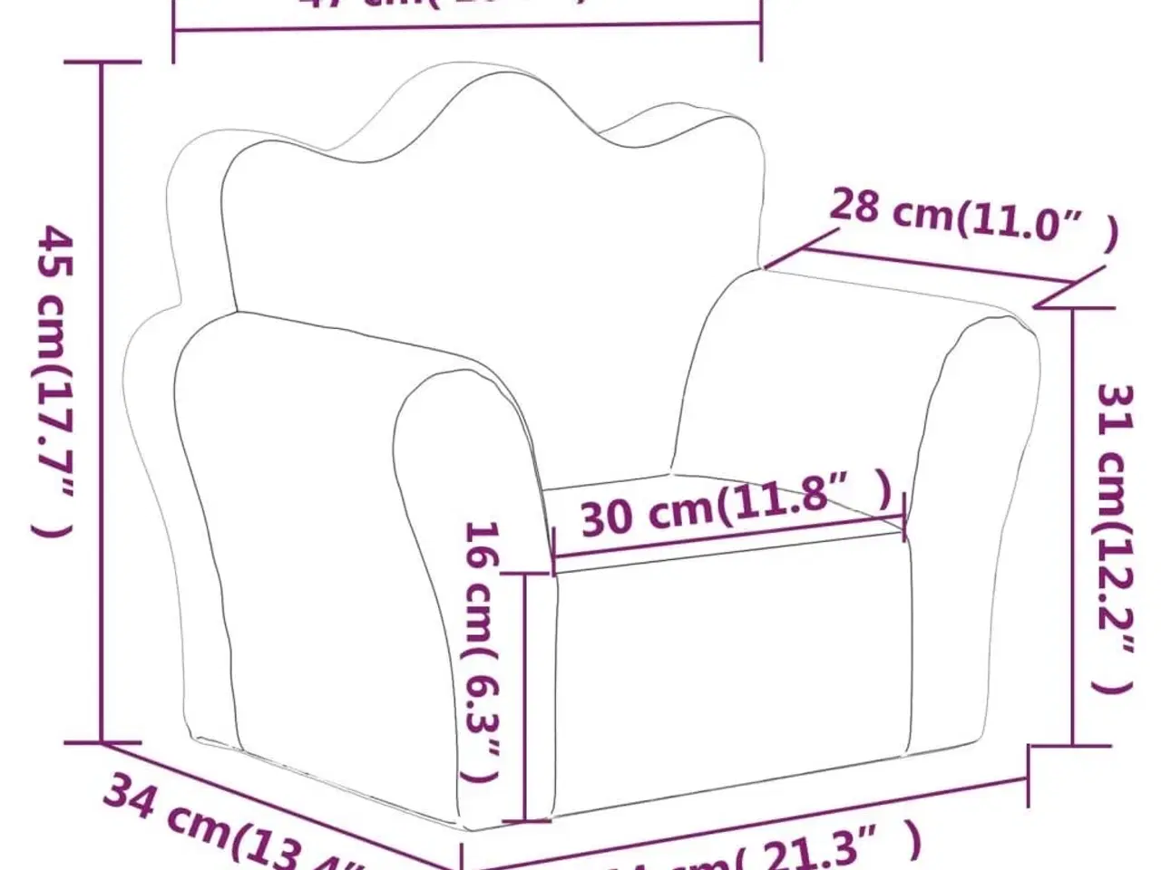 Billede 8 - Lænestol til børn blødt plys lyserød