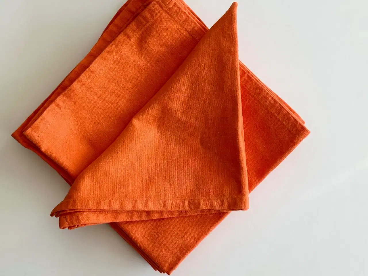 Billede 4 - Orange stofservietter, 9 stk samlet