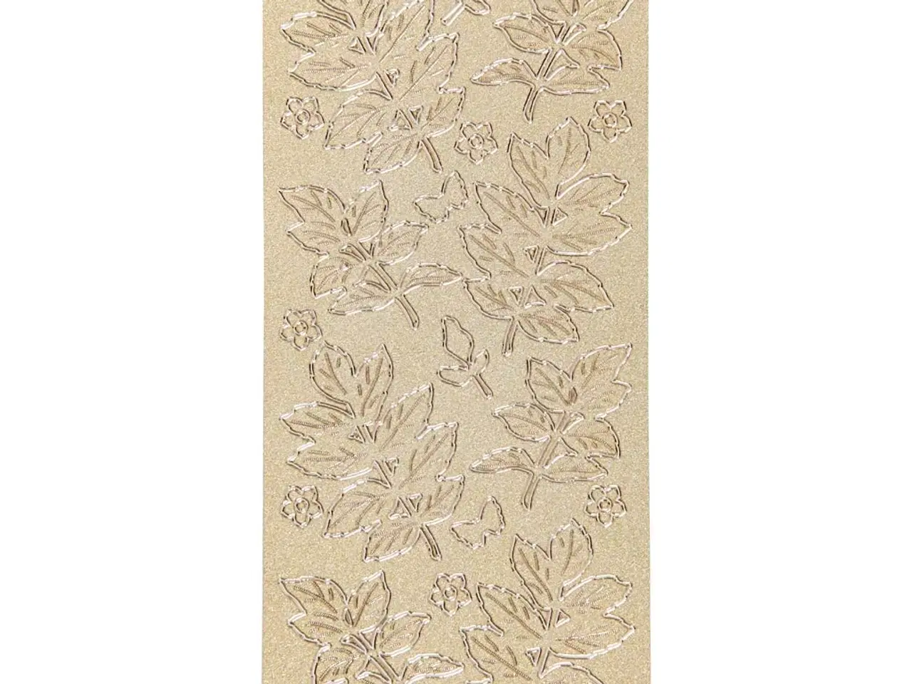 Billede 1 - Guld Folie Stickers med Blade - 10x23 cm, 1 Ark