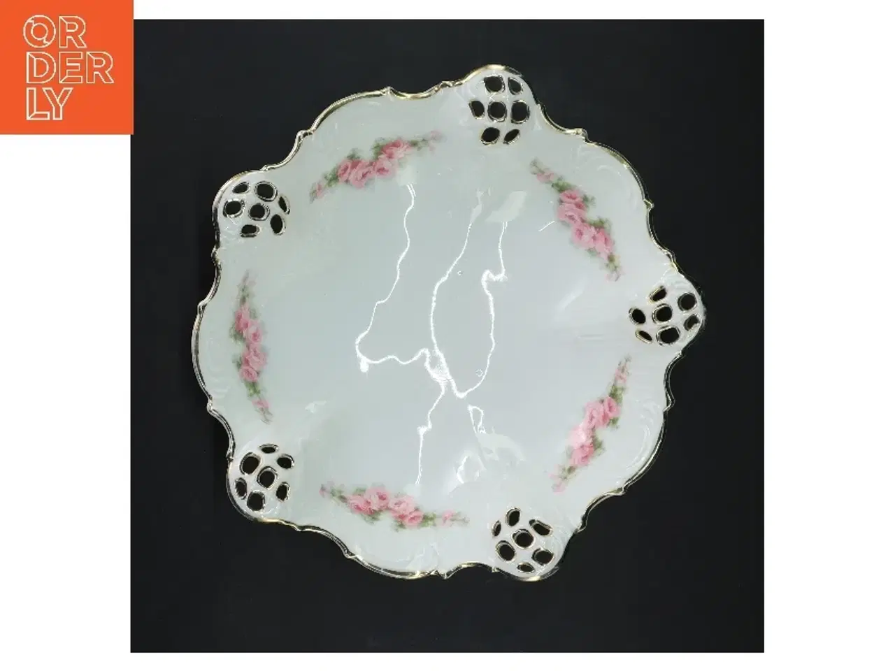 Billede 1 - Porcelænsskål med blomstermotiv (str. Ø 23 cm)