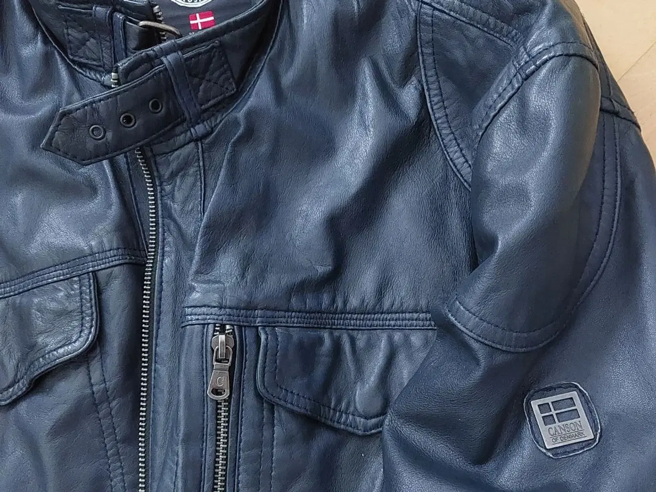 Billede 6 - Skind jakke i blødt læder blå canson