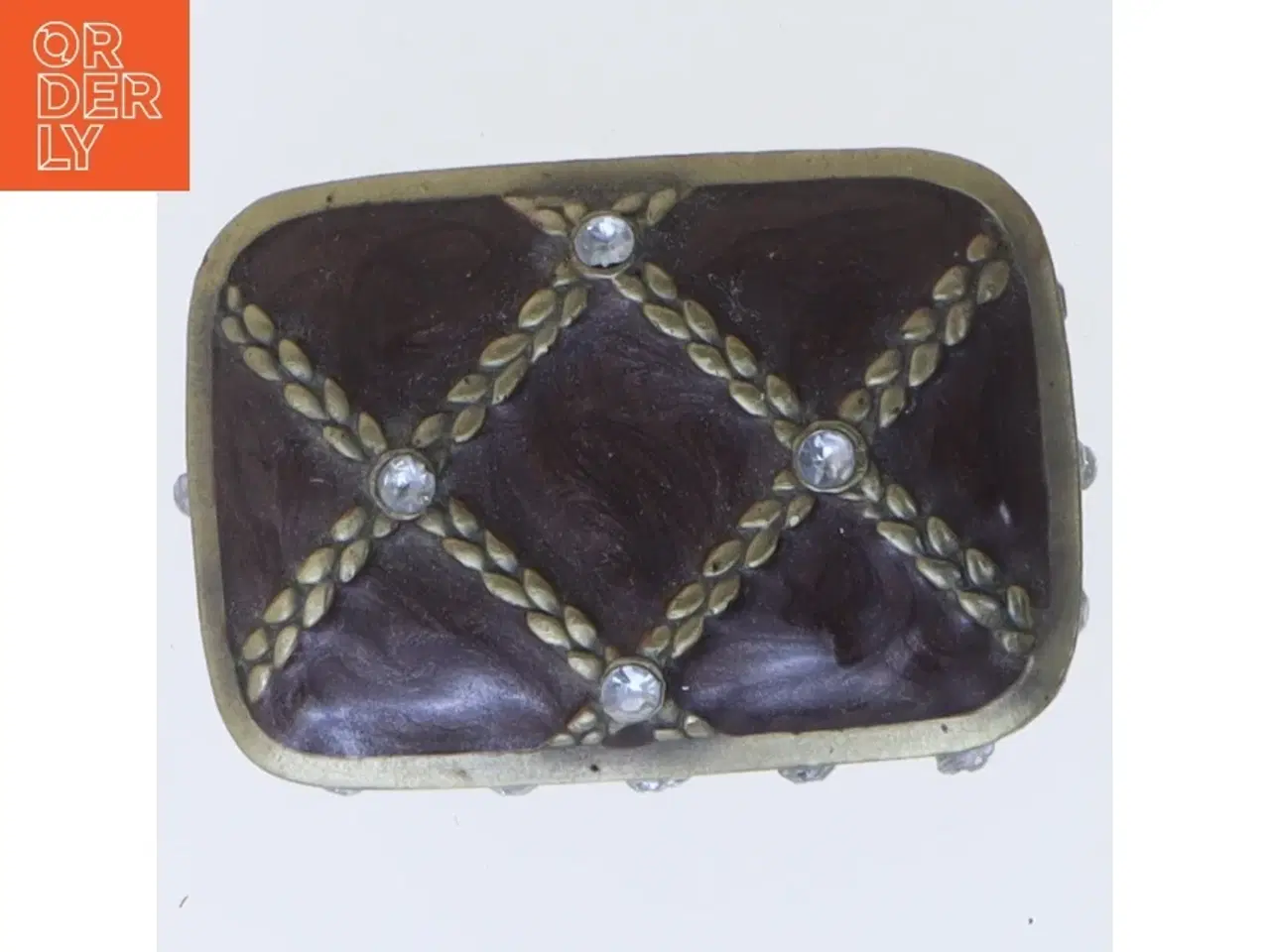 Billede 1 - Dekorativ smykkeskrin med ædelstene (str. 5x4x2,5 cm)