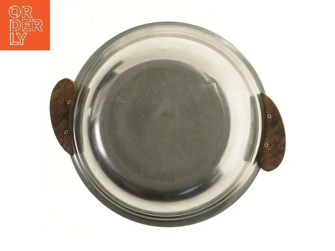 Billede 3 - Rustfrit stål skål med træhåndtag (str. Ø 22,5 cm)