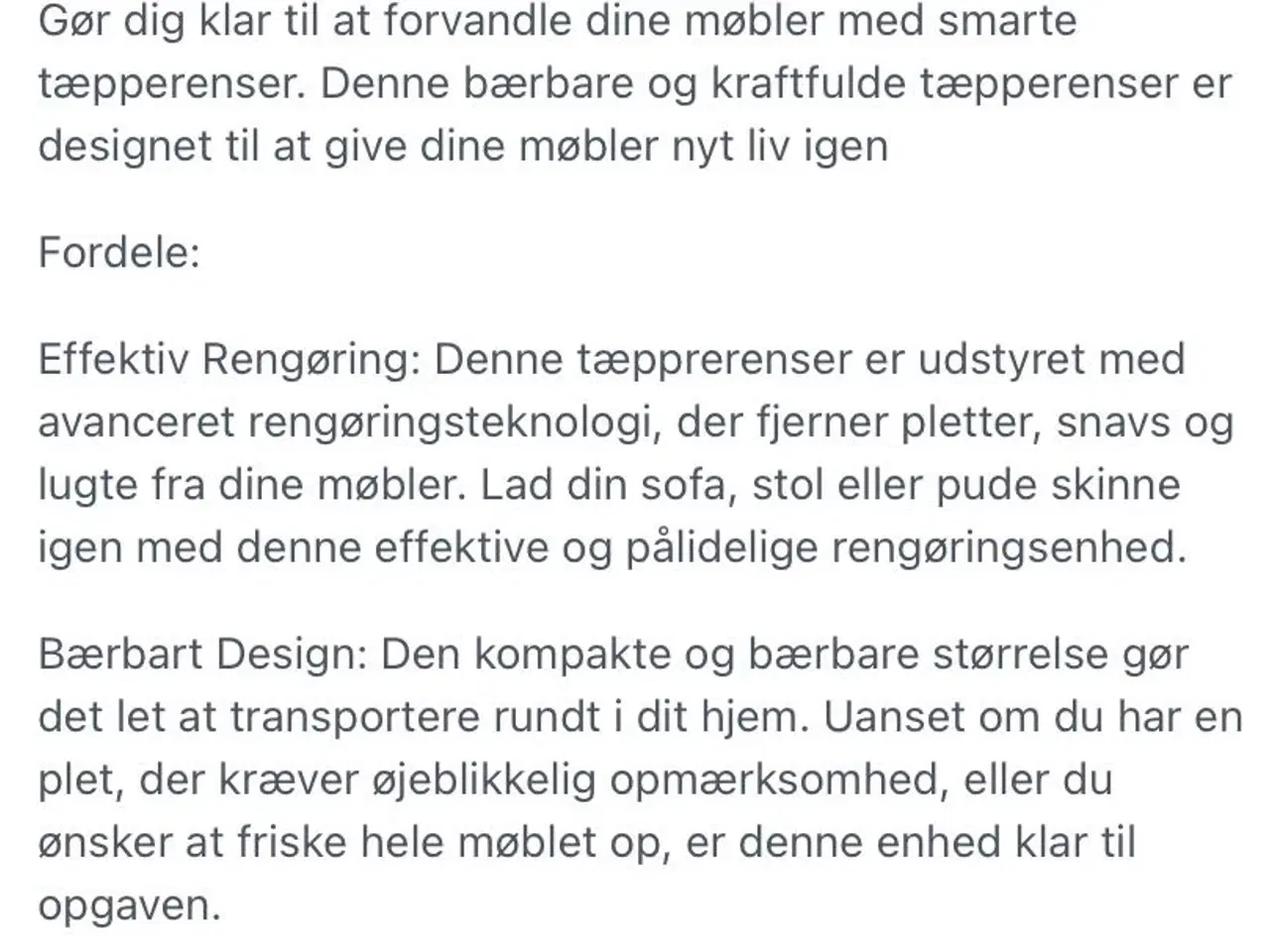 Billede 2 - Tæpperenser helt ny 