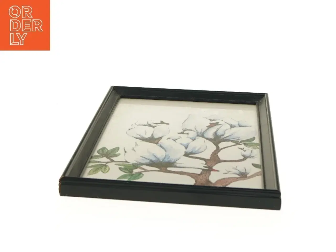 Billede 3 - Indrammet billede af svaner (str. 32,5x23,5 cm)
