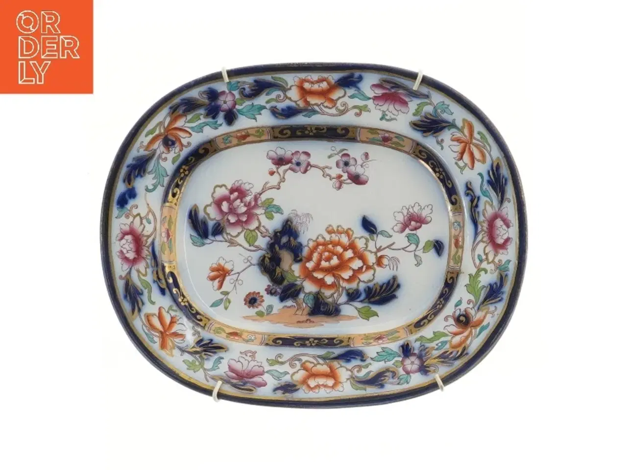 Billede 1 - Porcelænsfad med blomsterdesign (str. 27,5 cm)