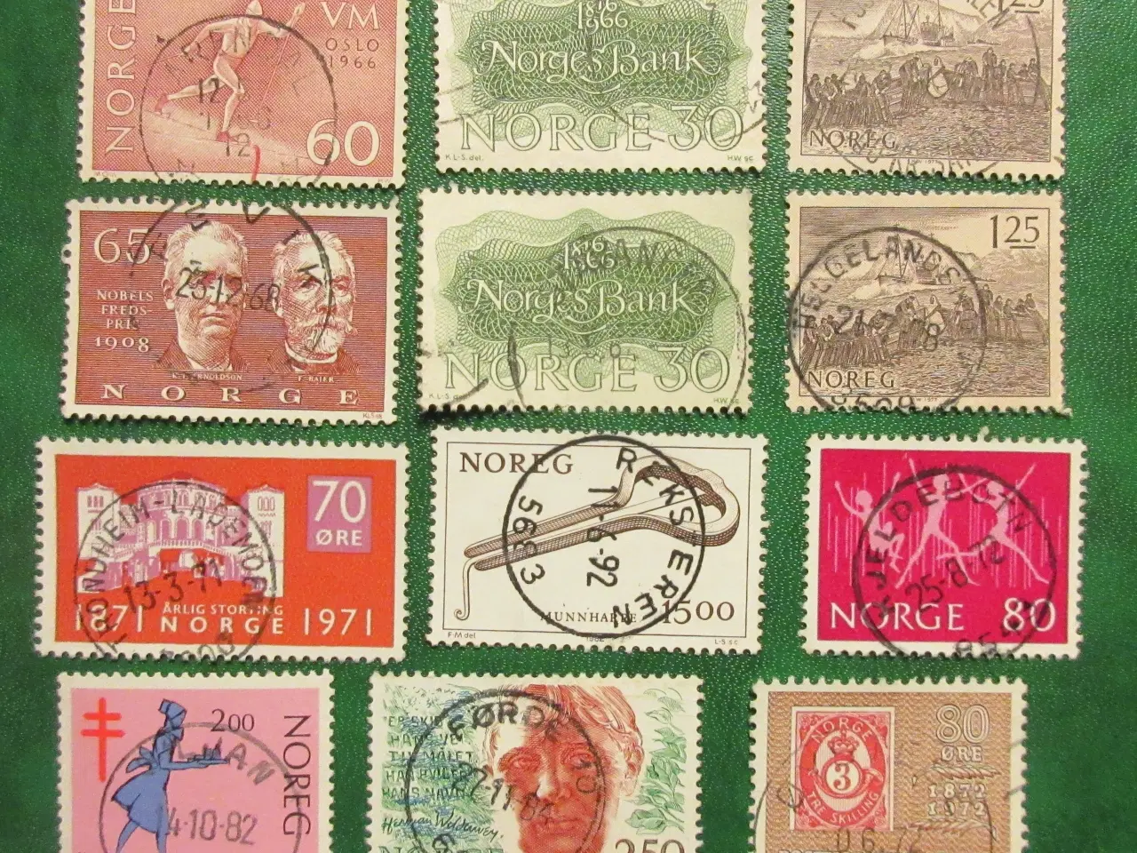 Billede 3 - Pæne stempler på 40 frimærker fra Norge