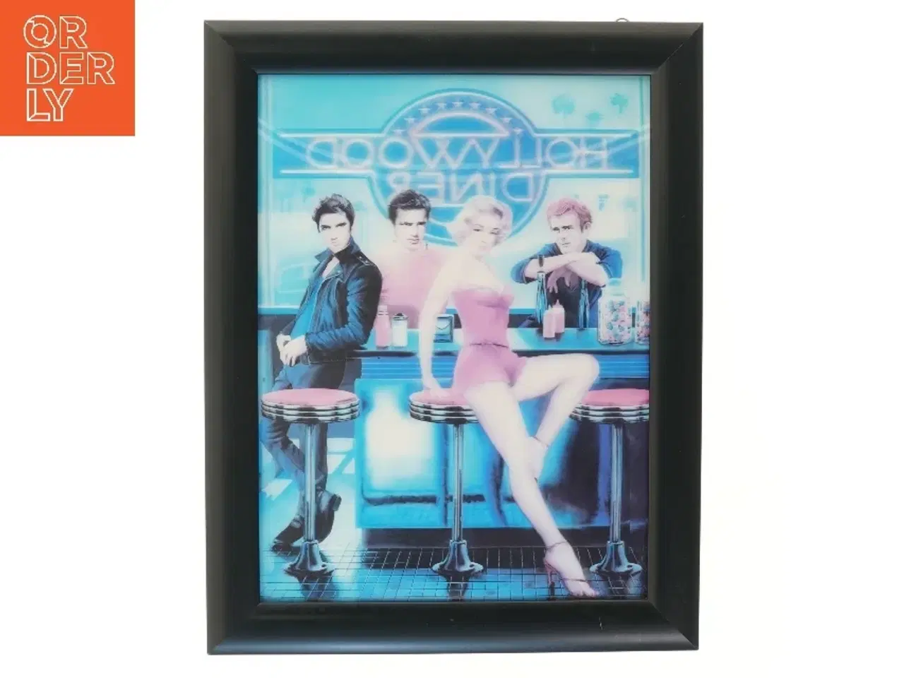 Billede 1 - Indrammet 3D billede af Hollywood Diner fra Dansk Design (str. 46,5x36,5 cm)