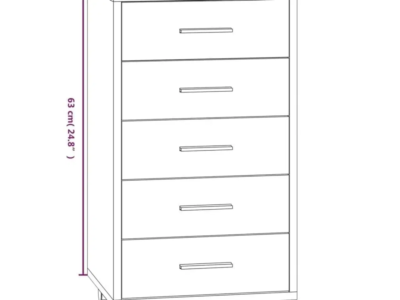 Billede 9 - Kommode med hjul konstrueret træ sort