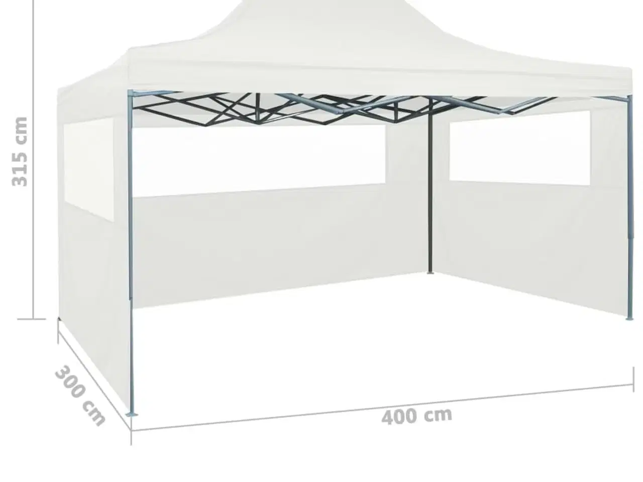 Billede 10 - Foldbart festtelt med 3 sidevægge 3x4 m stål hvid