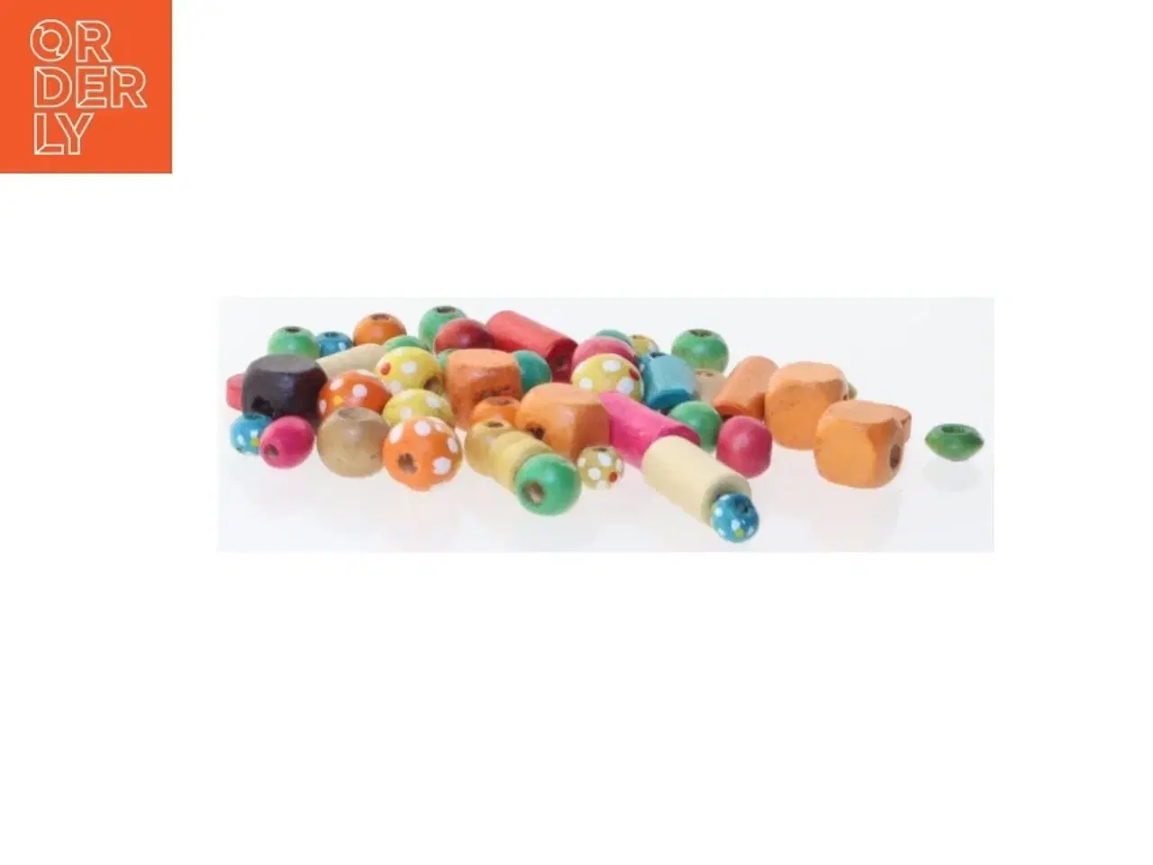 Billede 2 - Træperler i forskellige farver (str. 12x4 cm)