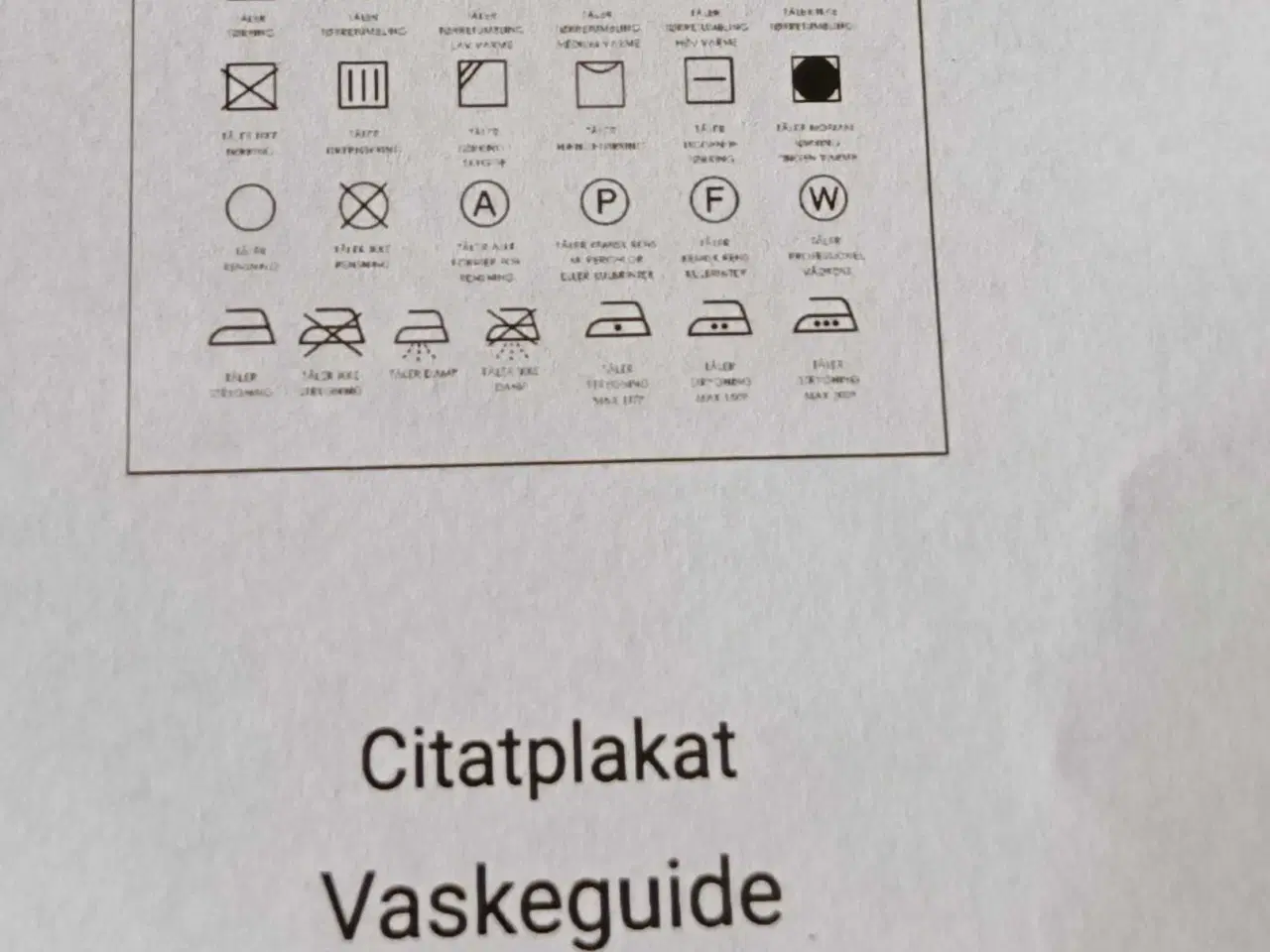 Billede 2 - Citatplakat- Vaskeguide 30x40