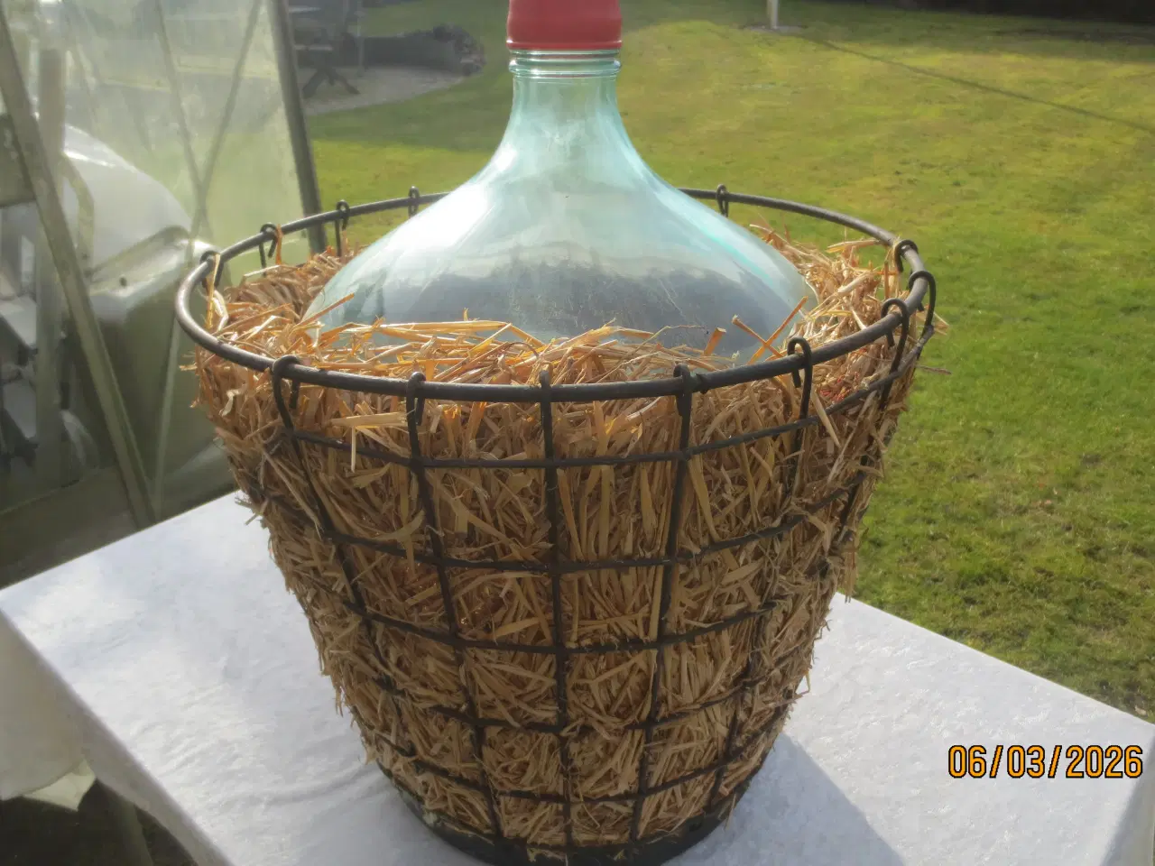 Billede 3 - 1 stk Retro Vinballon med Trådnet