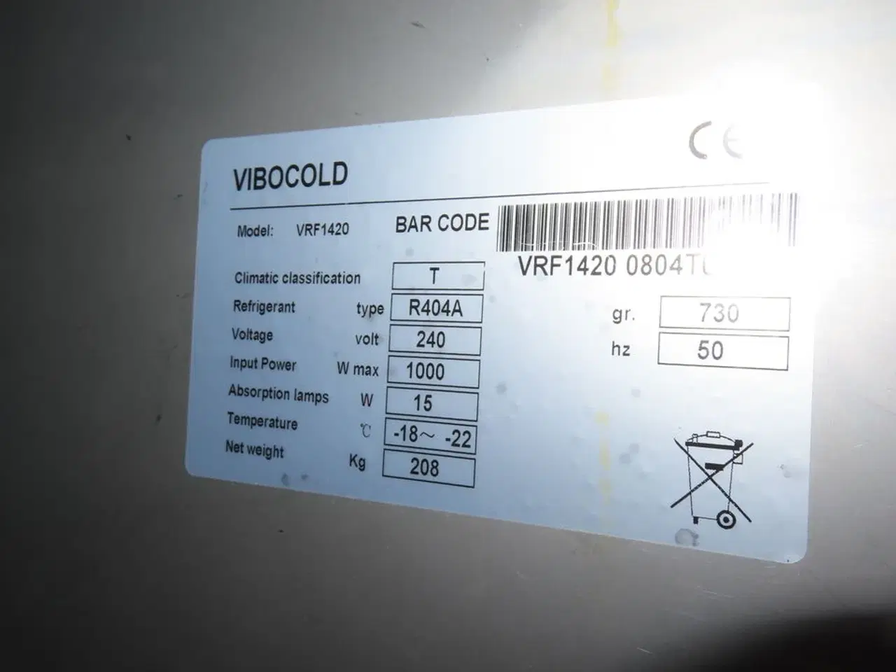 Billede 4 - Dobbeltfryseskab VIBOCOLD VRF1420