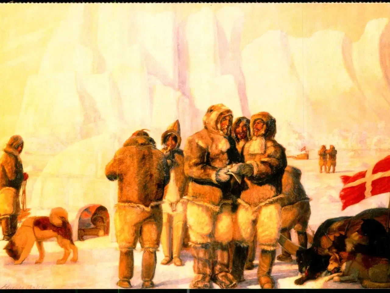 Billede 1 - Grønlands Ekspeditionen - Maleri af Harald Moltke - Post.dk u/n - Ubrugt