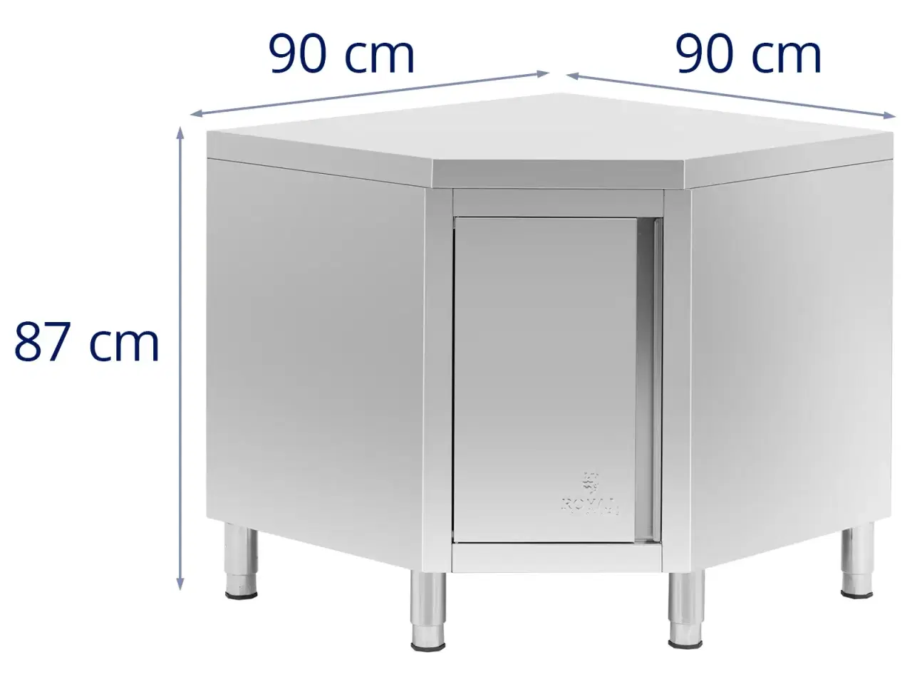 Billede 5 - Hjørneskab køkken – rustfrit stål – 90 x 90 cm