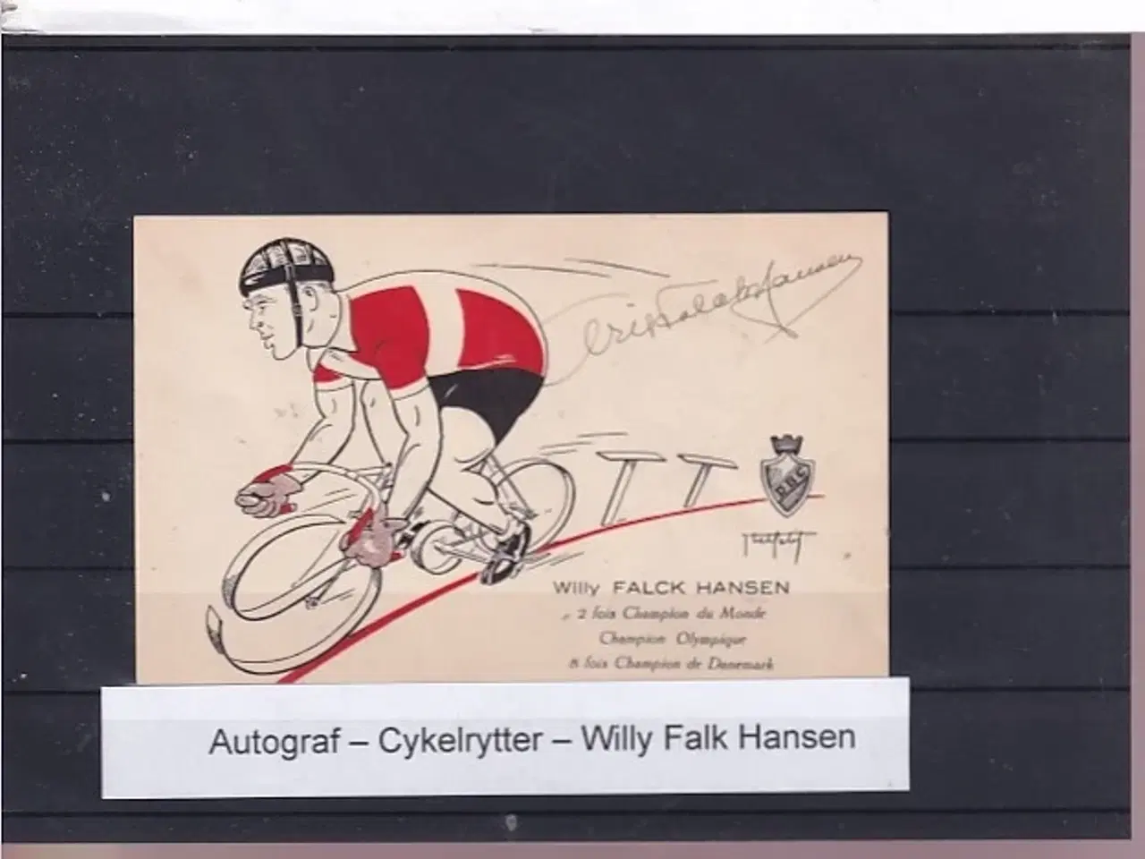 Billede 1 - Autograf - Cykelrytter - Willy Falk Hansen