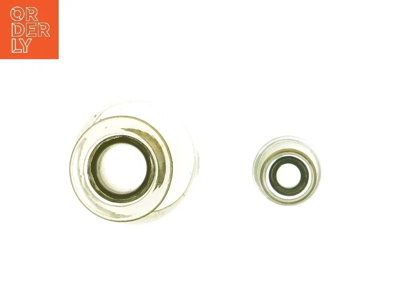 Billede 2 - Glasflasker med messinghals (str. 2 stk 23,5 & 11 cm)