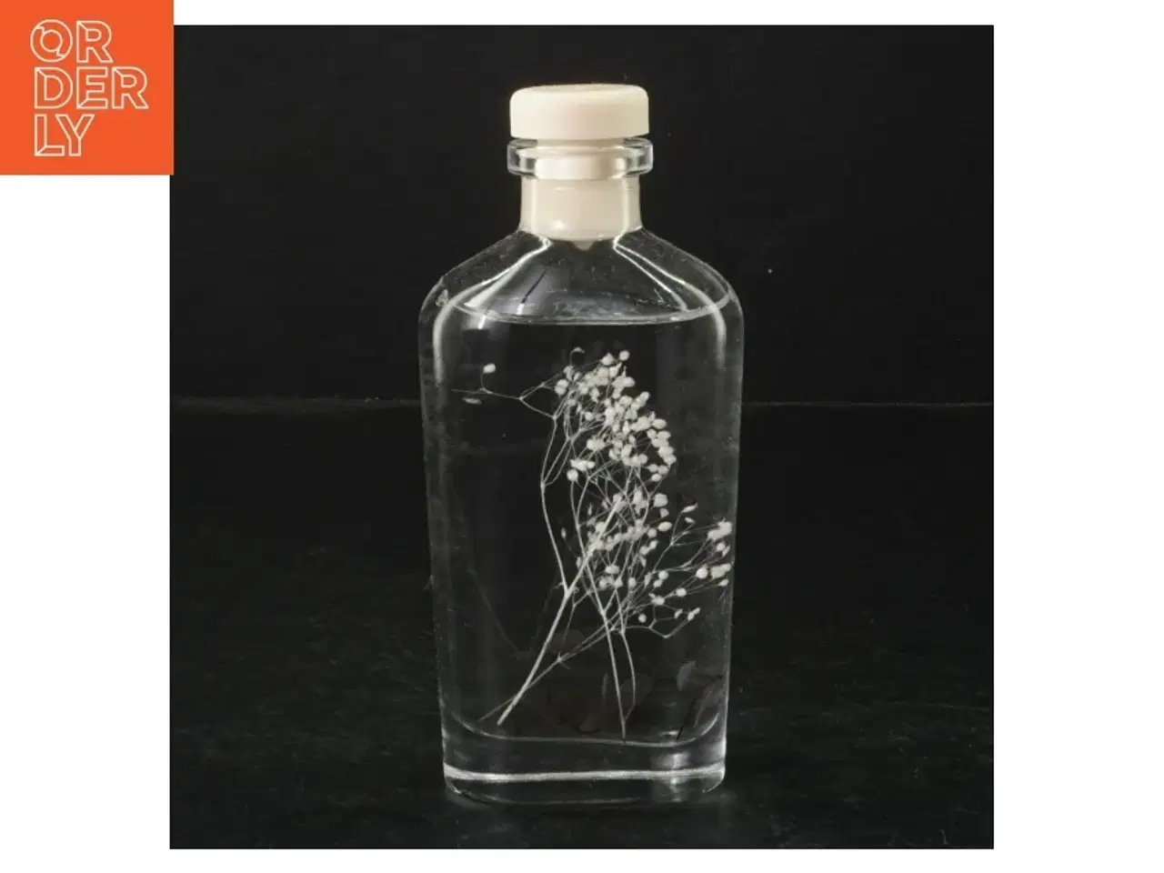 Billede 2 - Duftepinde og glasflaske med dekorative blomster (str. H. 15,5 cm)