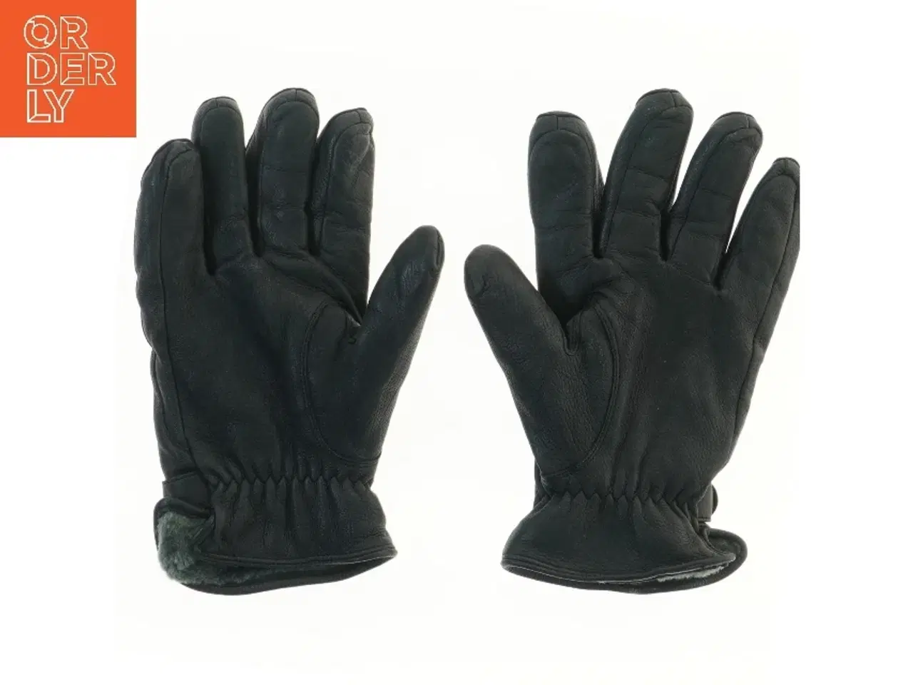 Billede 2 - Sorte herrelæderhandsker med spænde (str. 28 cm)