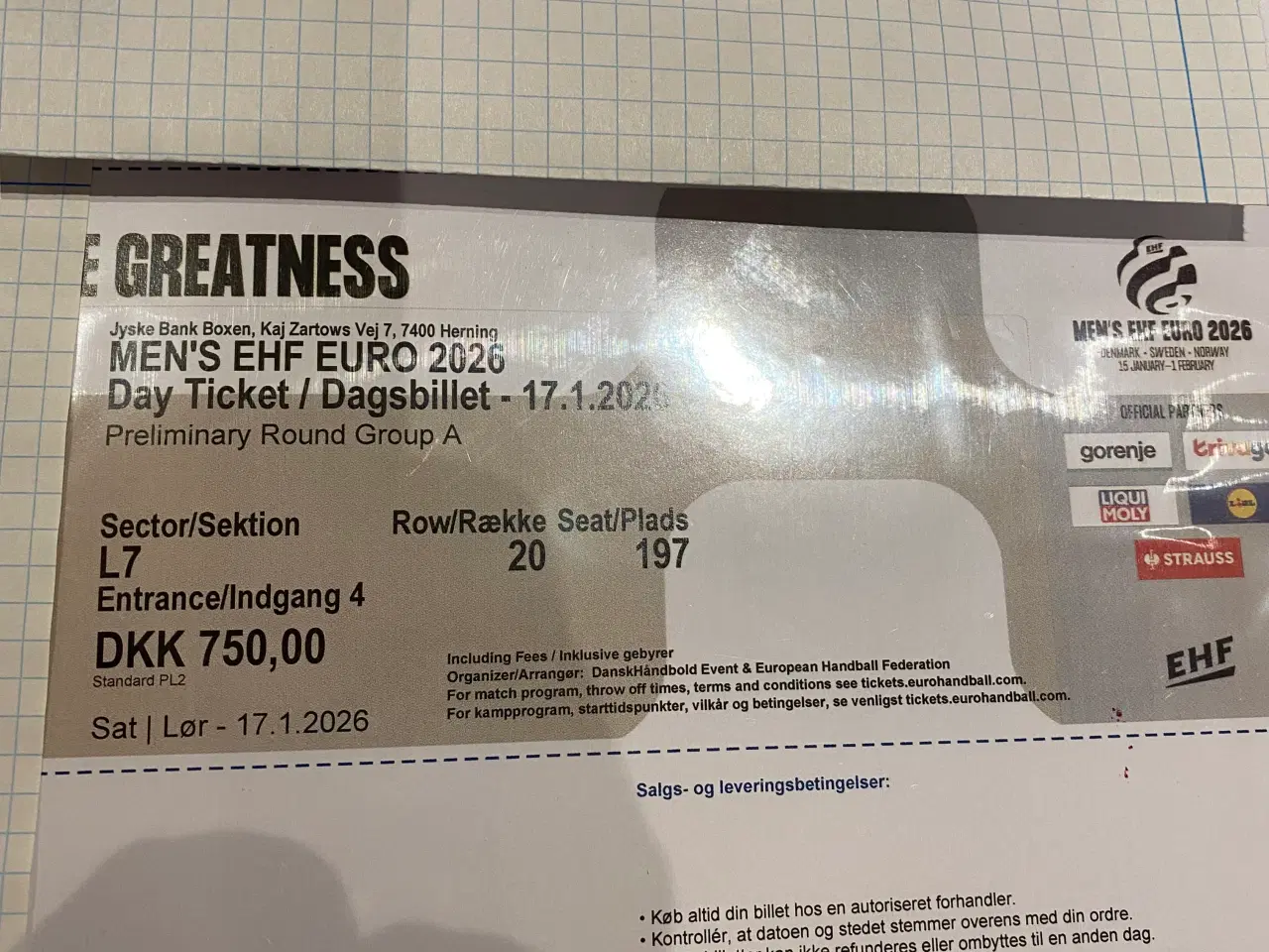 Billede 1 - EM Herrehåndbold 4 stk billetter