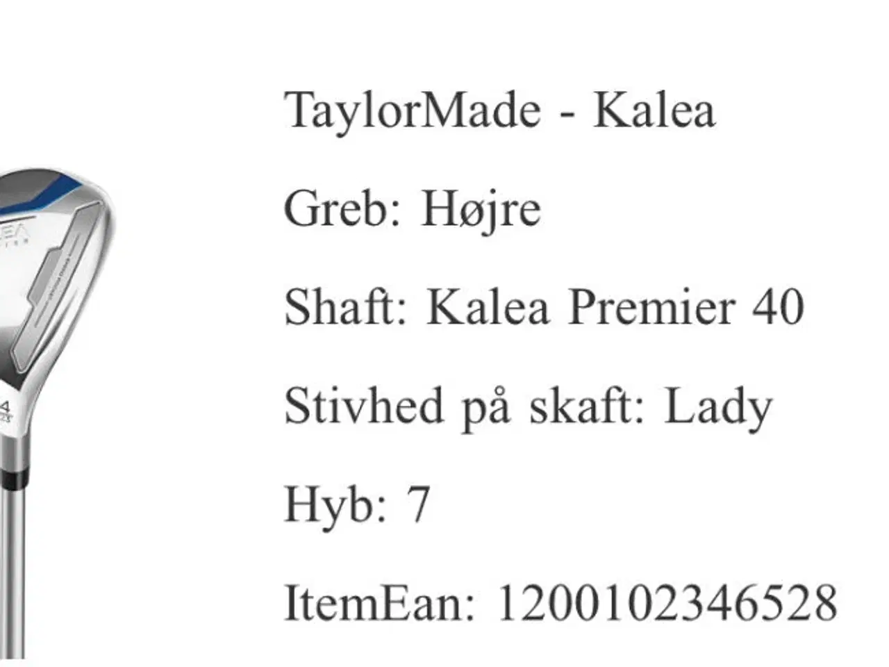 Billede 5 - Taylormade Kalea hybrid 7