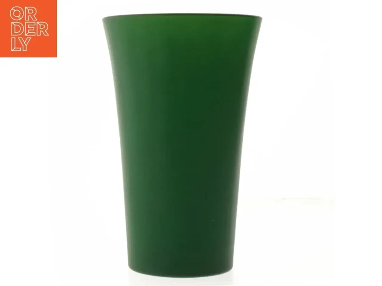 Billede 1 - Grøn vase (str. Ø. 12,5 cm. længde. 20 cm)