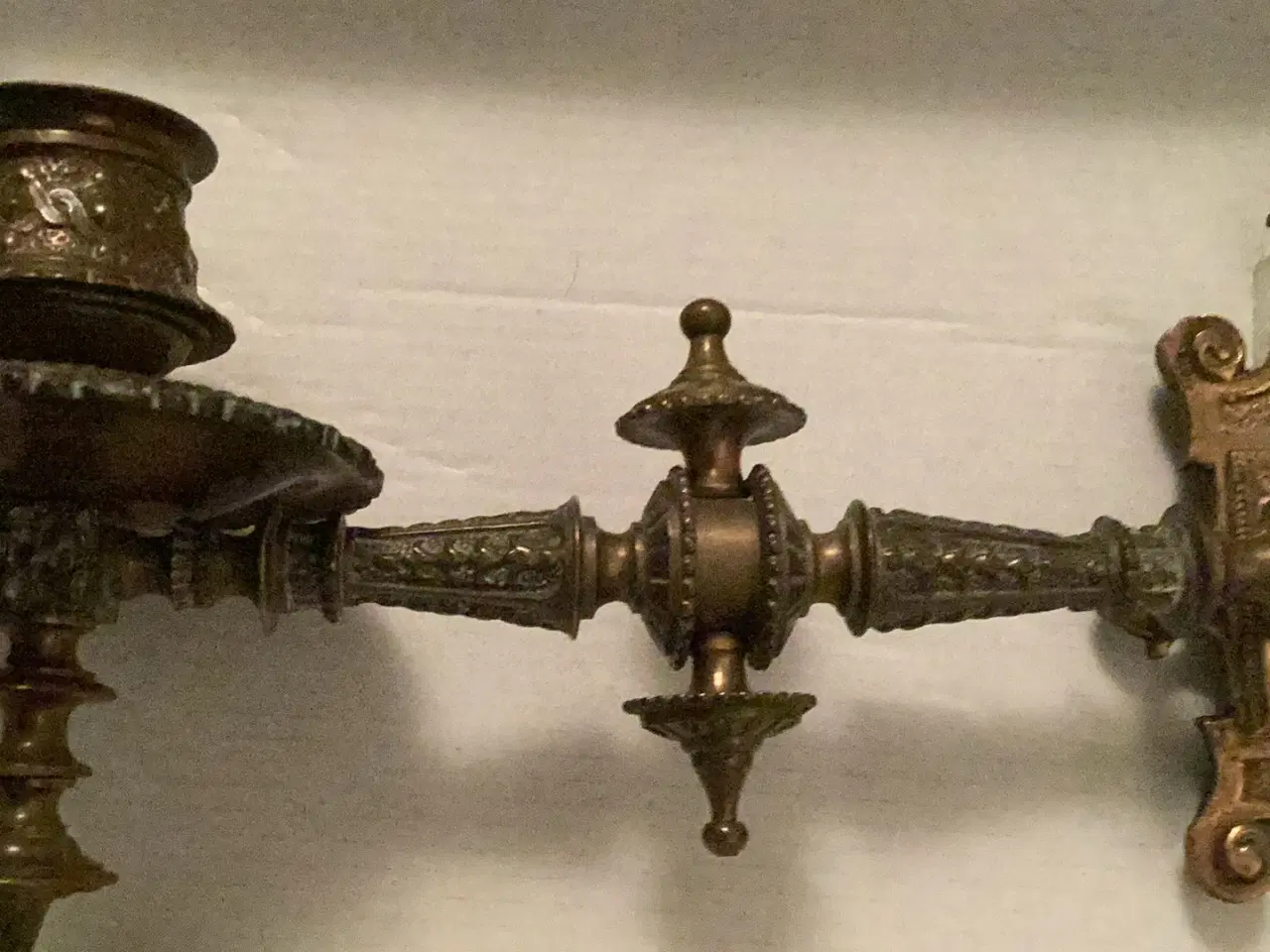 Billede 1 - Klaverlysestager i messing, 2 stk