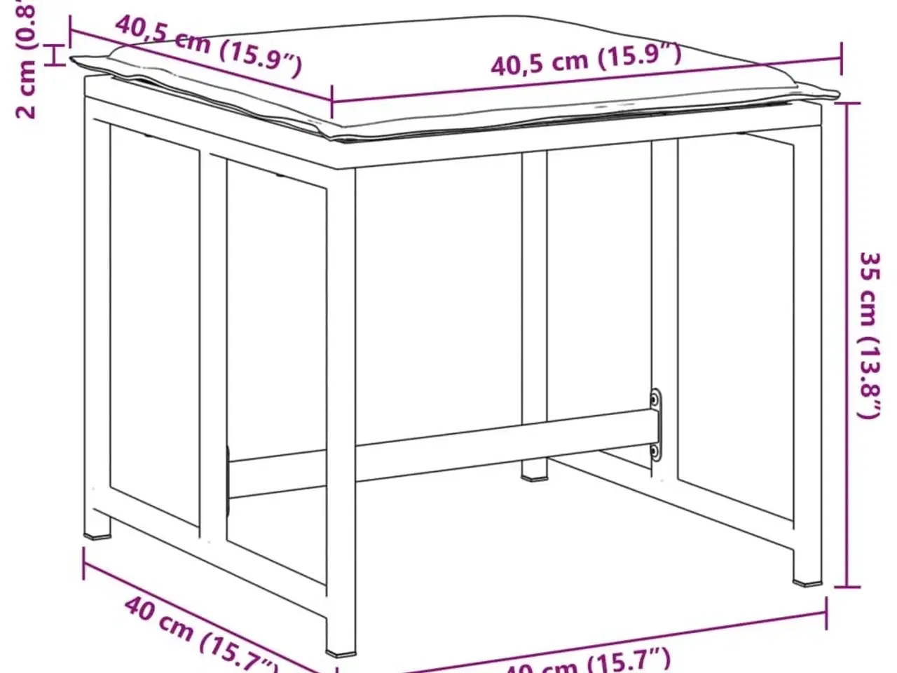Billede 9 - Haveskamler 4 stk. med hynder stål og textilene sort