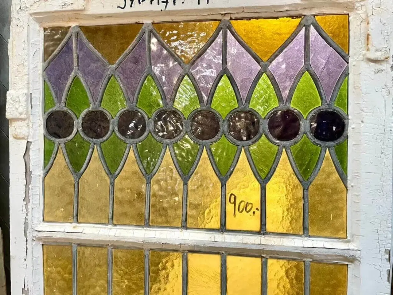 Billede 3 - Blyindfattet vinduesramme m. mange detaljer