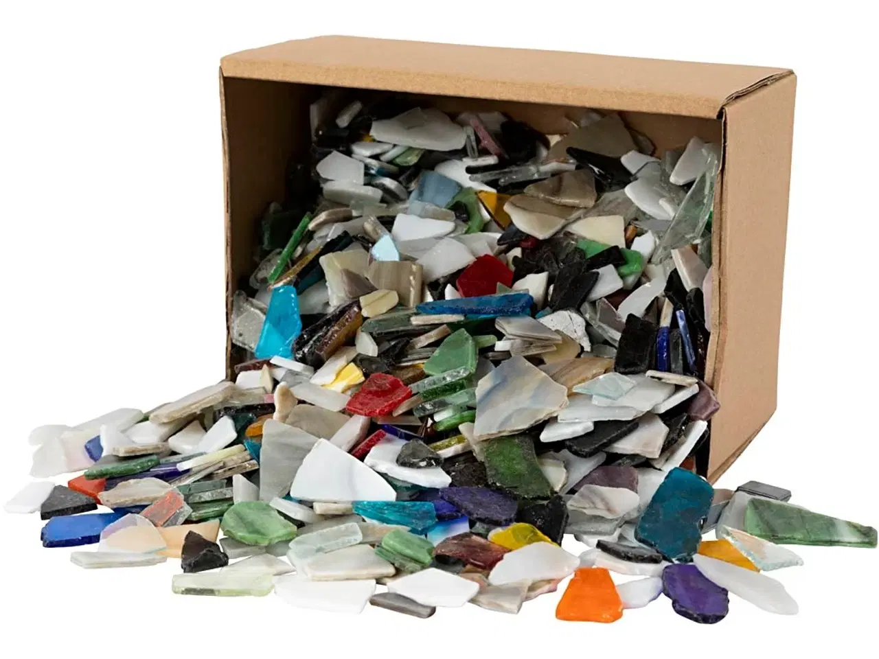 Billede 1 - Mosaik, str. 8-20 mm, tykkelse 2-3 mm, Indhold kan variere, ass. farver, 2kg/ 1 pk.