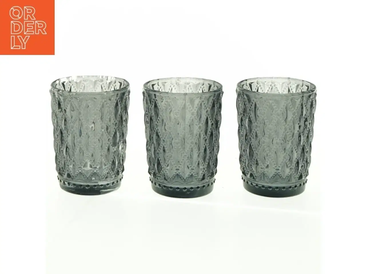 Billede 1 - Glaskrus med præget mønster (str. H 9 cm)