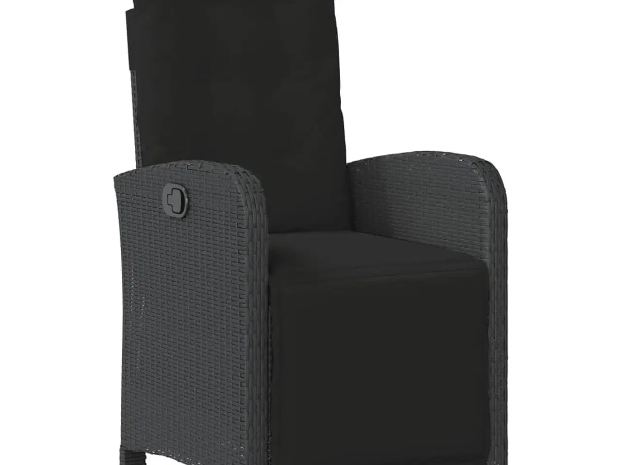 Billede 2 - Havestol med justerbart ryglæn og fodstøtte polyrattan sort