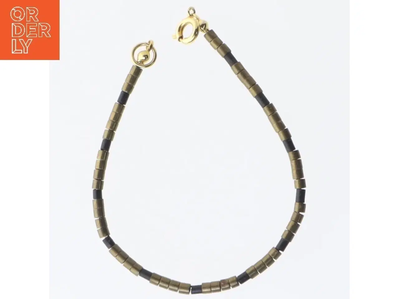 Billede 1 - Perlearmbånd med guldspænde (str. 19 cm)