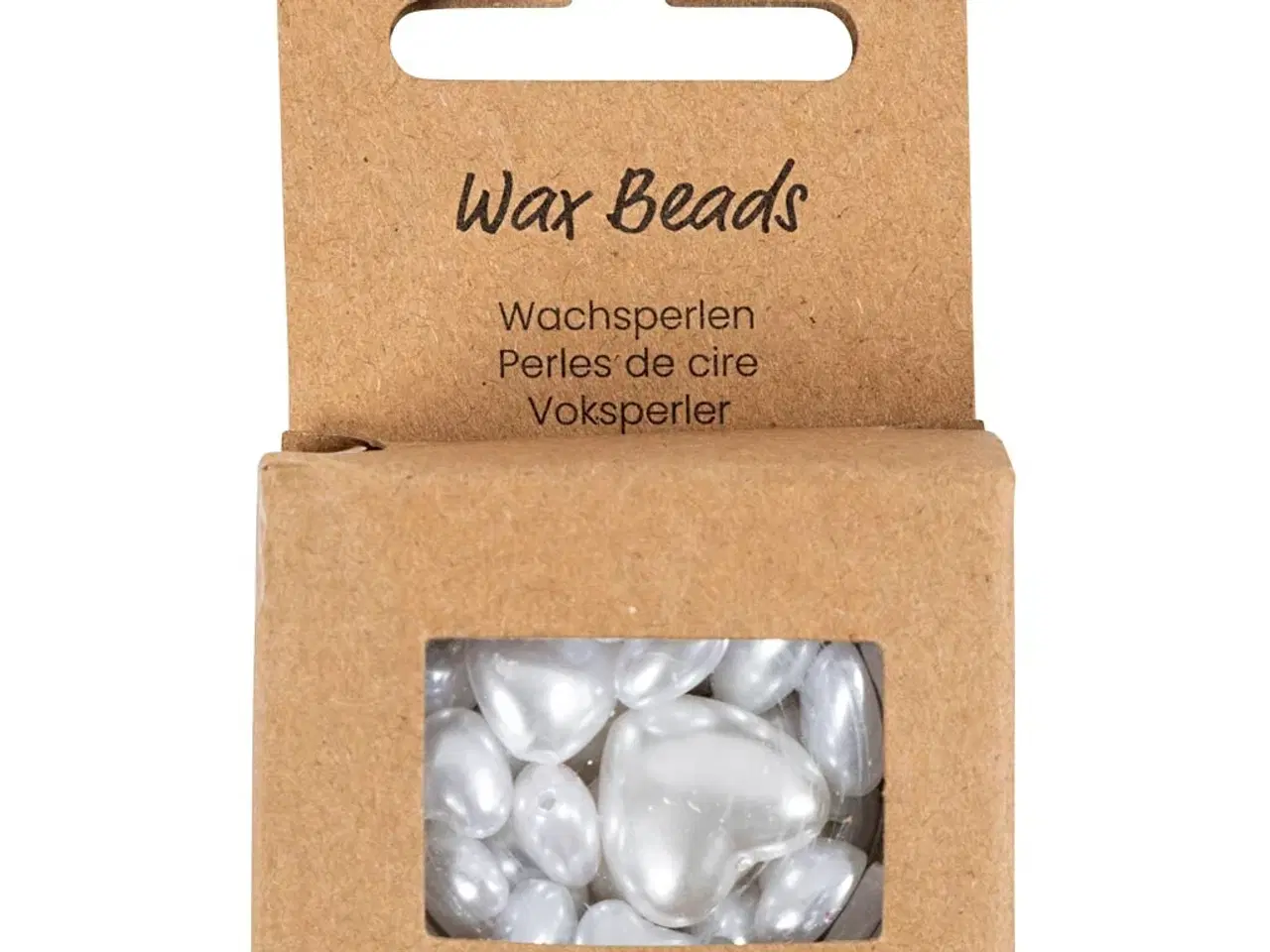 Billede 1 - Voksperler, Hjerter, diam. 7-13 mm, hulstr. 1,3-1,5 mm, perlemor, 32stk./ 1 pk.
