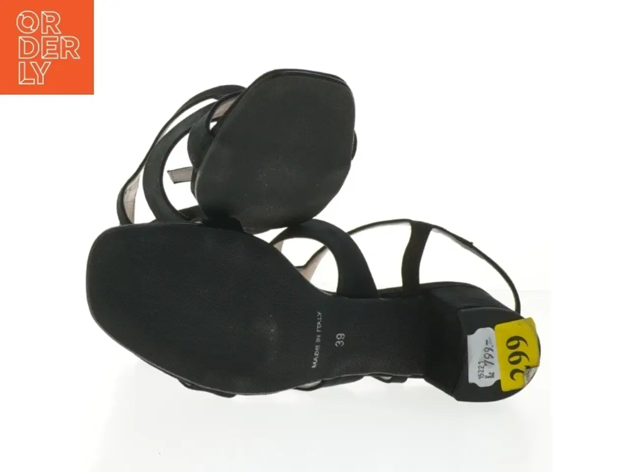 Billede 4 - Sorte sandaler med hæl fra Vera Pelle (str. 39 )