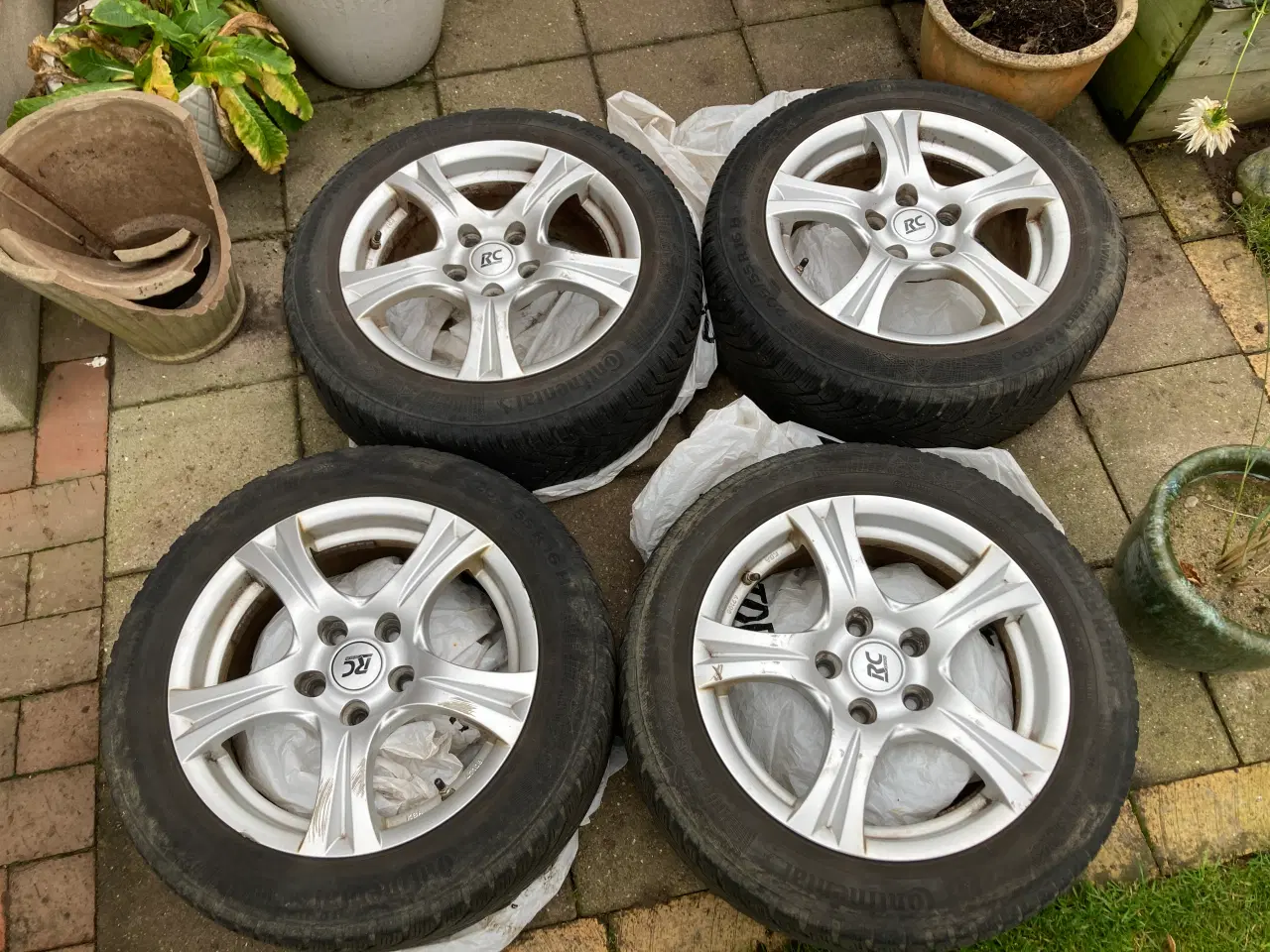 Billede 1 - 4 stk alufælge med vinterdæk