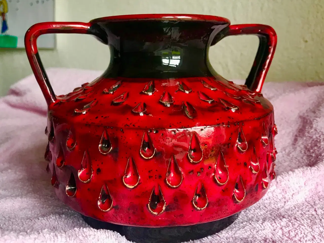 Billede 1 - Italiensk “strawberry” keramikvase